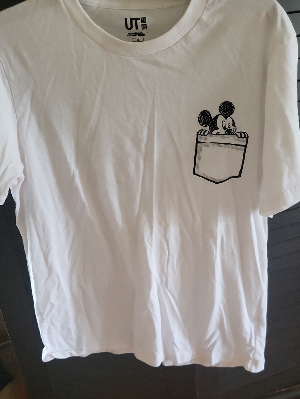 Uniqlo White Kids Mickey Pocket Tee